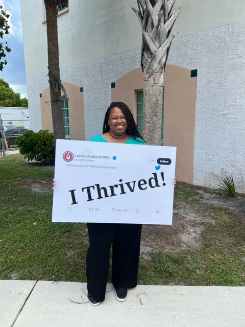 Anita_RichLD's tweet photo. The Leadership Development team would like to congratulate Jobi Bailey for thriving her first year as assistant principal at Boca Raton Elementary. Keep thriving, AP Bailey! #APInduction #TopTalentGrowsHere #Thriving https://t.co/KlVRvdsqeW