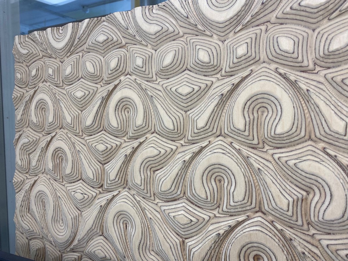 Swordfish_Works's tweet image. 3D CNC Plywood, such beautiful patterns! 
#cncmachining #cncroutercutting #cncrouter #cnc #patterns #3d #plywooddesign #workshopactivity #workshoplife #shoreditch #london