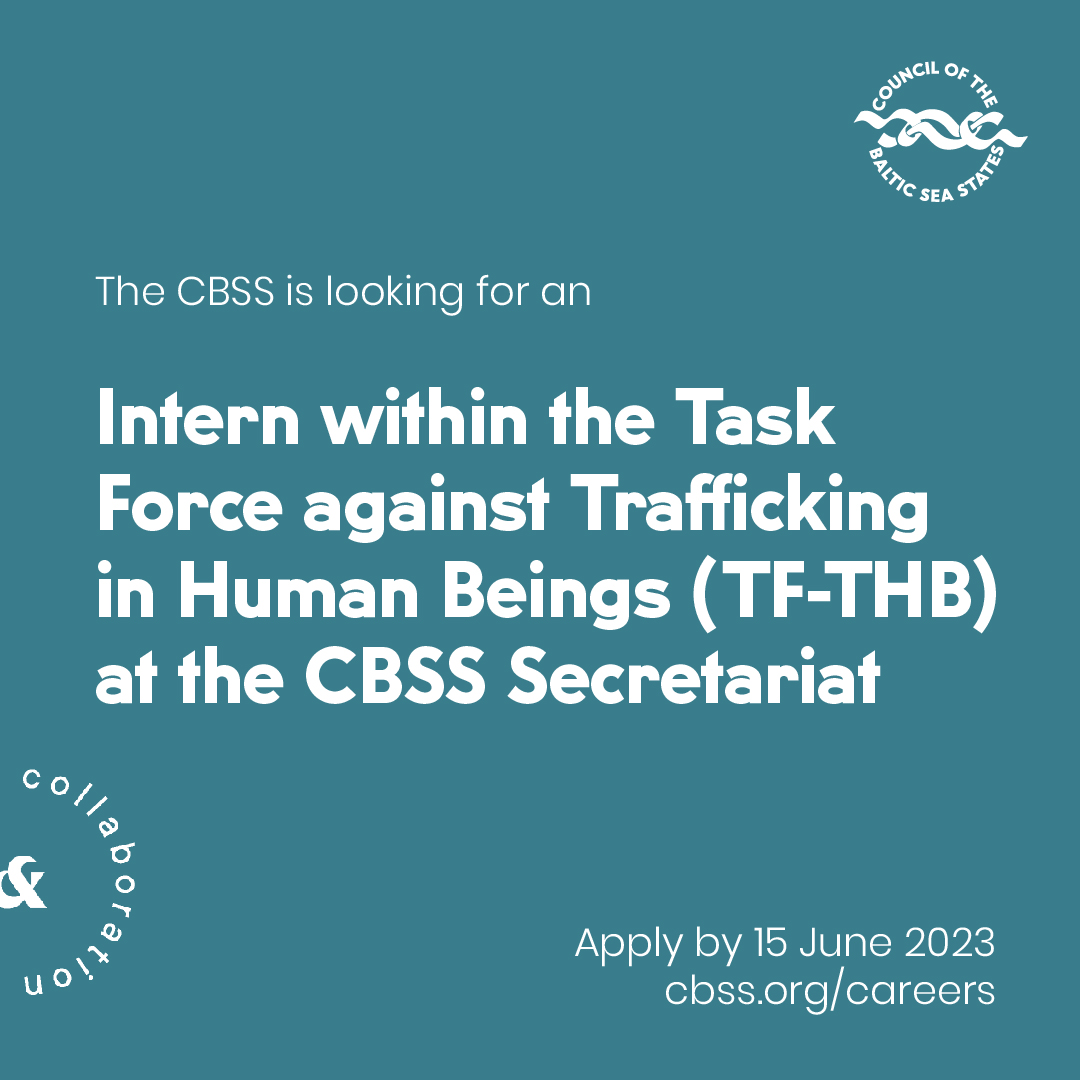 We are looking for a passionate intern to join our Task Force against Trafficking in Human Beings (@TFTHB) team at the @CBSSsecretariat in Stockholm! The full-time internship will last 4 to 6 months, commencing in Aug-Sep 2023. Interested? Apply now! 👉cbss.org/careers/