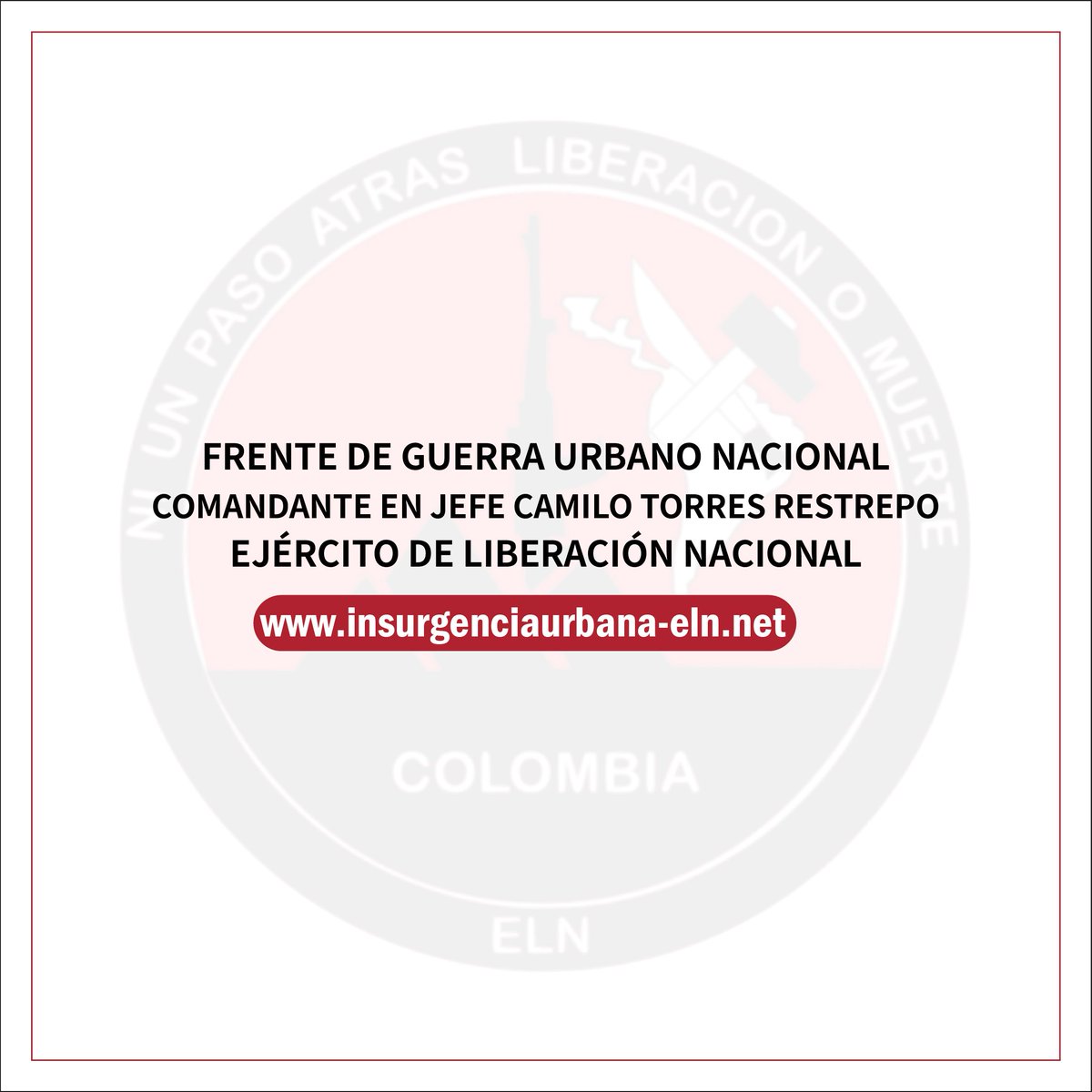 #ELN | #AntonioGarcía | #Agenda

¿Cuál agenda? 

📝@antonioGaCDTE  
Primer comandante del ELN

#VidaDigna #SiempreJuntoAlPueblo #FGUN #InsurgenciaUrbana #RebeldíaUrbana #DignaRebeldía