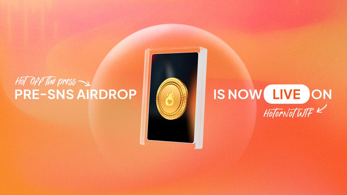 🚀 The moment you've been eagerly anticipating has finally arrived! 🎉 

The Hot or Not HOT token airdrop is here, and it's time to claim your well-deserved rewards for our early adopters at
hotornot.wtf

Just head on to the app, click on Register and fill out the form…