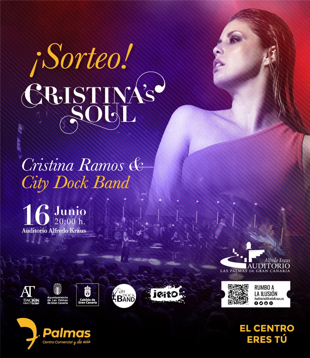 SietePalmasCC's tweet photo. #SORTEO ✨🎶¡Vive una noche mágica llena de soul con el #CCO7Palmas !🎶✨ Participa y consigue una de las 10 entradas DOBLES que sorteamos para el concierto de @CrisRamosStar en el @AuditorioAKraus 👏🏼👏🏼Participa aquí:https://t.co/A1XUBeosta
#LasPalmasdeGranCanaria #GranCanaria https://t.co/BSNVJFqJz3
