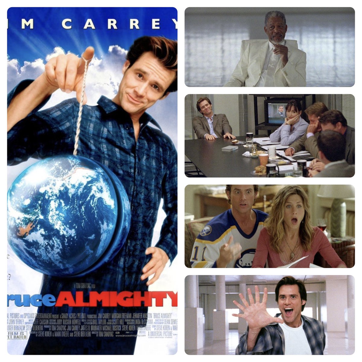 Bruce Almighty celebrates 20th anniversary today.
#brucealmighty #brucealmightymovie #jimcarrey #jimcarreyfans #jimcarreymovies #jimcarreyfilms #morganfreeman #morganfreemanmovies #morganfreemanfans #jenniferaniston #jenniferanistonfan #jenniferanistonmovie #classicmovie