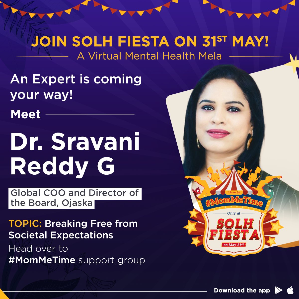 Have you ever felt trapped by the expectations of society?

Are you hesitant to pursue new relationships and experiences due to fear of judgment?

Mark your calendars for the 31st of May as we bring you SOLH FIESTA, a virtual mental health mela like no other!📷