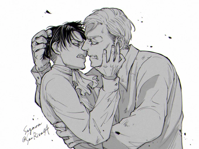 キスする2秒前。  雑でもいいから描いたものUPしてくれと言われたんで、せっかくだしとタイムラプスを試したつもりが撮れてなかった😫 #キスの日エルリ #エルリキスの日 #キスの日エルリ2023