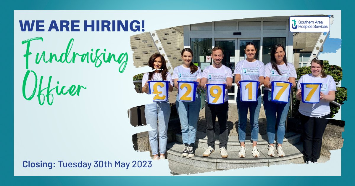 Join the amazing @hospiceSAHS team as a #fundraising officer.  Apply today! Closing 30th May 2023.  Full job description here southernareahospiceservices.org/fundraising-of… 

#wearehiring #fundraisingofficer #fundraisingjobs #newry
@jobsapplyni