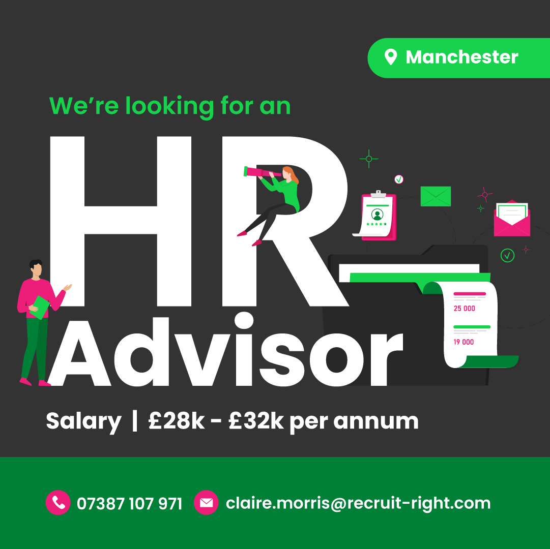 HR Advisor 
£28k - £32k per annum
📍 Manchester 

Interested in this role?
To apply please email claire.morris@recruit-right.com or call 07387 107 971

#HOTJOB #recruitright #HR #Manchesterjobs #jobsearch #HRjobs
