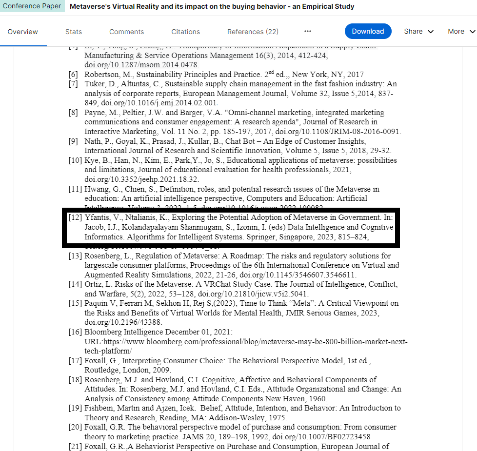 Thanks @ researchers from Vienna and Munich for mentioning our work on #Metaverse 
 ceur-ws.org/Vol-3396/paper…
Check our research
link.springer.com/chapter/10.100…
#augmentedreality #virtualreality #science  #university  #web3  #univienna #HochschuleMuenchen #hmmuenchen  #eGov #SpringerNature