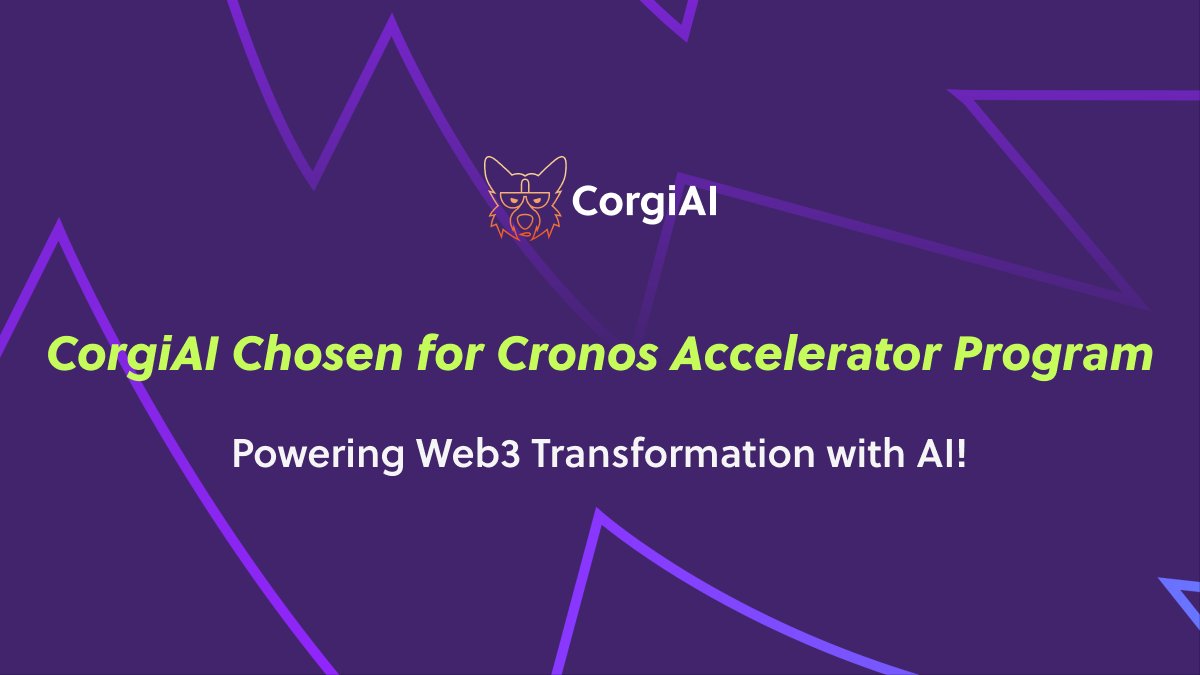 🎉 Big news! #CorgiAI Social Club has been selected for the 2nd cohort of the flagship US$100M-backed Cronos Accelerator Program by @cronos_labs!

This is a big step in our mission to advance #AI and #Web3 integration.