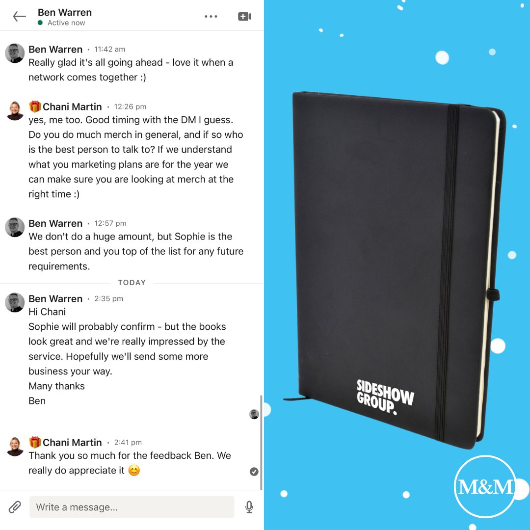 marketingmerch's tweet image. 🕒 Last minute orders aren't ideal, but take a look at this: Thursday placed an order, to be delivered on Monday, just in time for @more2ltd event on Tuesday. 🚀 That's the power of efficient networking on LinkedIn. 🤝 #LastMinuteOrders #NetworkingSuccess #EfficiencyAtItsBest