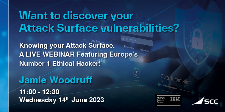 SCC_UK's tweet photo. SCC in partnership with @IBM have invited Jamie Woodruff – Ethical Hacker and Cyber Security specialist to join them for a live webinar on Wednesday 14th June from 11:00-12:30

Click here to register >> https://t.co/QEVTLHi7hW

#scc #ibm #ibmrandori #cybersecurity https://t.co/SIpChsufeW