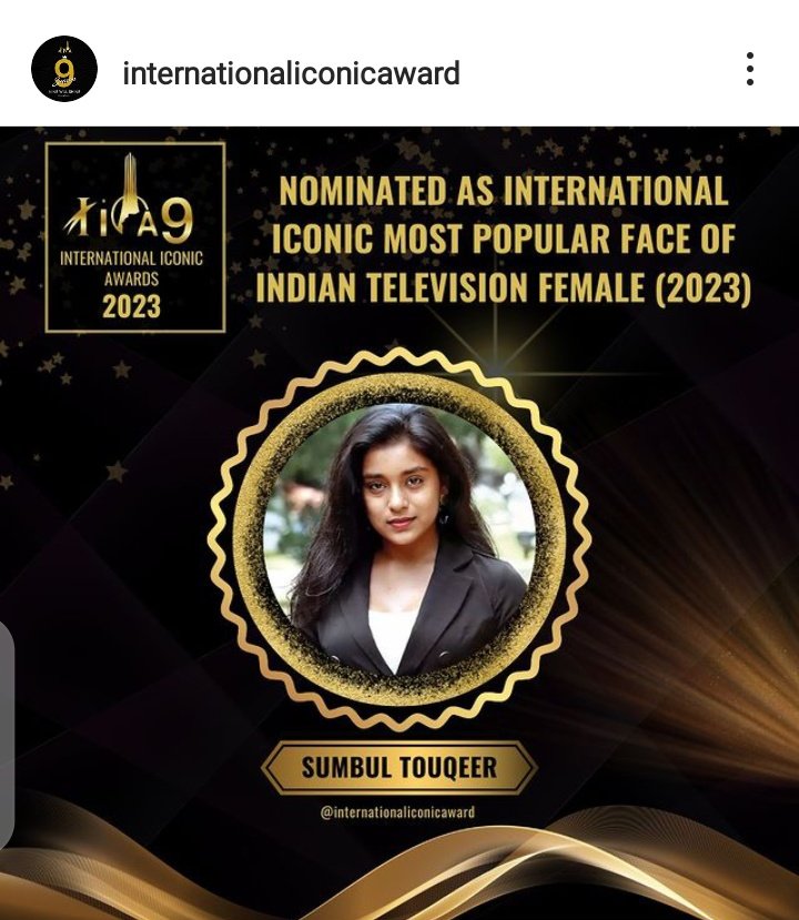 I nominate #Sumbulyouqeerkhan #iia9sumbultouqeer for international iconic most popular face of Indian Television female 2023 #internationaliconicawards2023 #internationaliconicawards2023sumbultouqeerkhan #iia10sumbultouqeerkhan #internationaliconicawards2023sumbultouqeer
