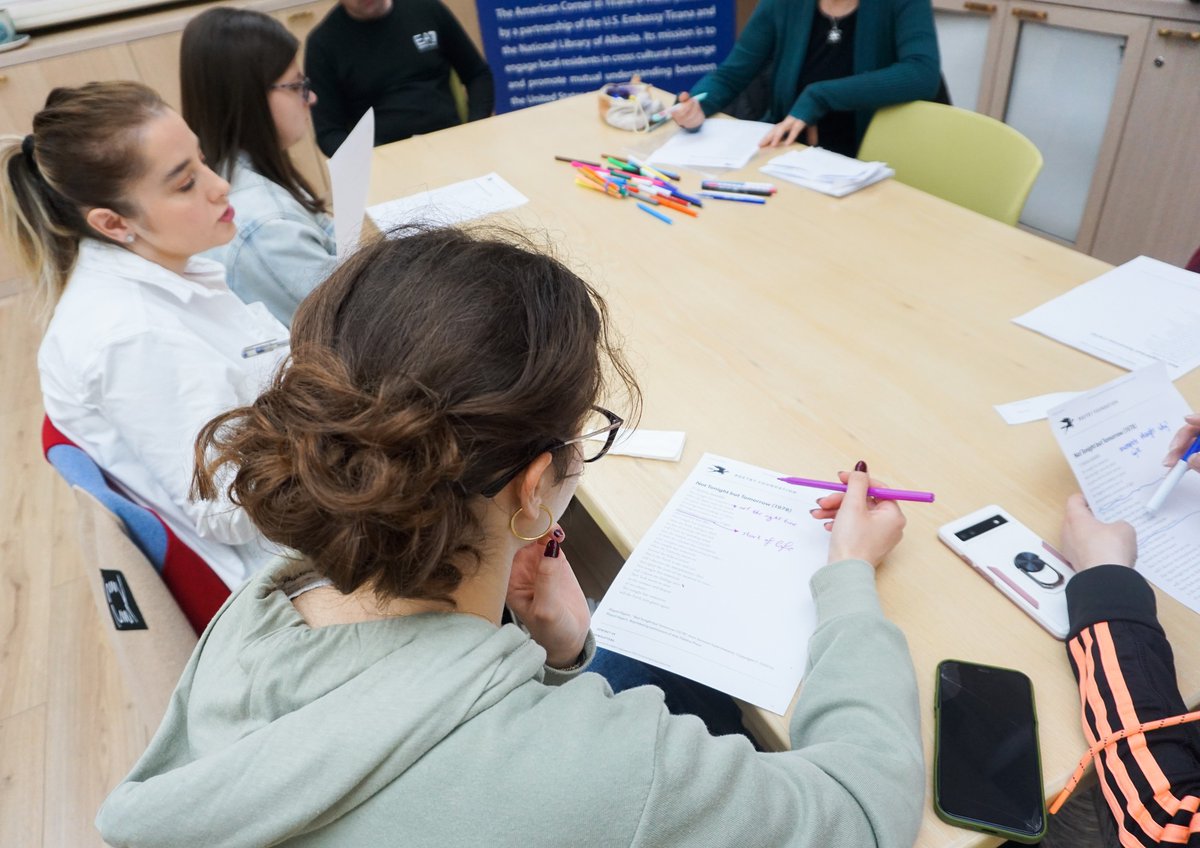 actirana's tweet image. In our American Corner Tirana American Modern Poetry (ModPo) Series, we&apos;re diving deep into thought-provoking poems, and this week we explored &quot;Not Tonight but Tomorrow&quot; by Puerto Rican-American poet Miguel Algarín.