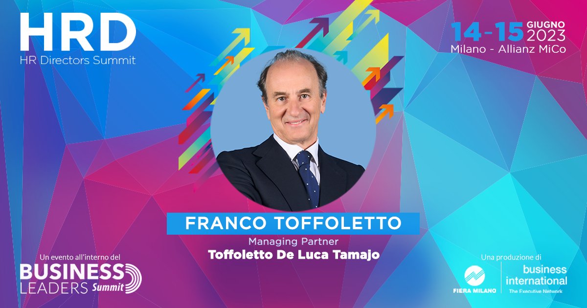 RT @BIweb: Quali sono i modelli organizzativi adeguati a produttività, efficienza e centralità della persona? Ne parla al #HR Directors Summit (14-15.06 | Allianz MiCo), in #BusinessLeaders Summit, Franco Toffoletto, Managing Partner, Toffoletto De Luca …