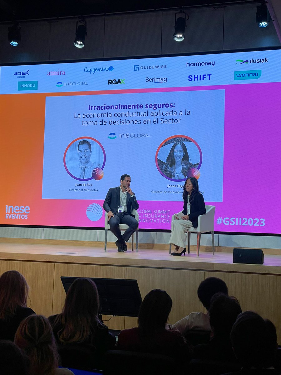 Juan de Rus (<a href="/Neovantas/">Neovantas</a>) y Joana Daguro (<a href="/IrisGlobal_es/">Iris Global</a>) hablan en el #GSII23 sobre la economía conductual aplicada a la toma de decisiones en el sector asegurador y cómo influyen los sesgos en los planes estratégicos de las empresas. Más en <a href="/Inese_seguros/">INESE</a>