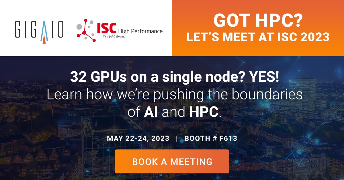 giga_io's tweet photo. Have you stopped by the GigaIO #ISC23 booth yet? Find us at #F613 to figure out how to do more science for less 💲! https://t.co/cusjT06Ney https://t.co/1wvra4s7hg
