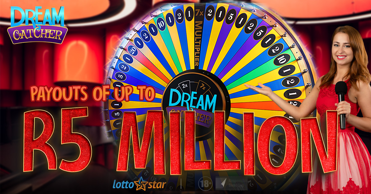 Are you ready to take a chance and spin the money wheel for a shot at a payout of R5 Million? 💸

Then place your bets now on First Person Dream Catcher!
#LottoStar #LiveGames #DreamCatcher