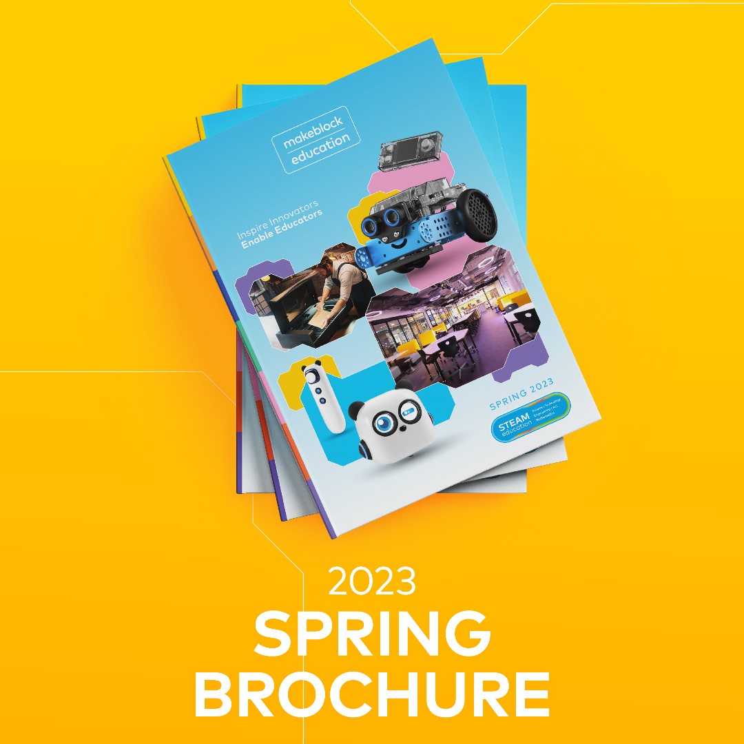 We are proud to share our newest education #brochure for Spring 2023! 📚 Packed with the latest #MakeblockEducation resources, products and more! No need to order it, just head over to our website for FREE instant access to our digital #catalogue → 🔗 ow.ly/7FKw50Ogzkk