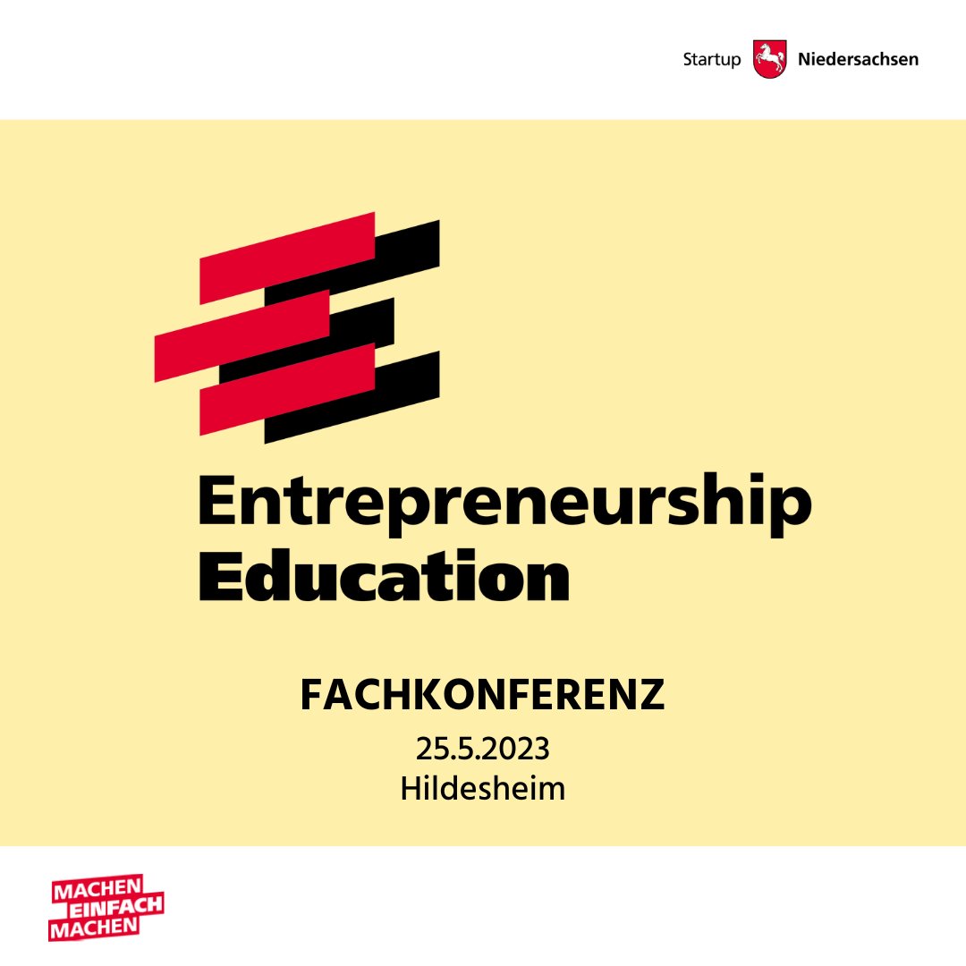 ❗️ Letzter Aufruf zur Entrepreneurship Education Fachkonferenz ❗️

Morgen findet die langersehnte Konferenz in Hildesheim statt.

Von 9 bis 17 Uhr wird das inhaltliche Programm abgehalten, anschließend kann der Tag bei einem Get-Together ausklingen. 
👉ee-fachkonferenz.de