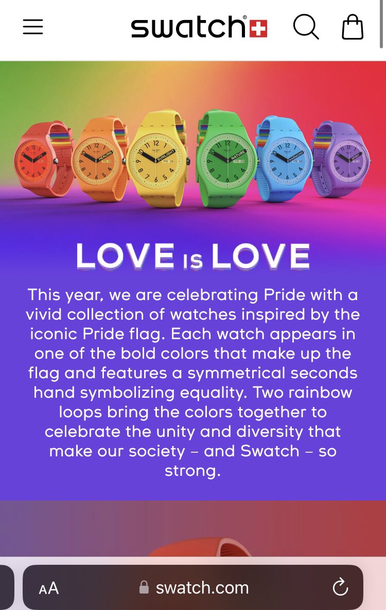 MUDA support LGBT to be practiced in Malaysia?

The rainbow color/symbols/logo shiwn by swatch is not just ordinary rainbow.

Swatch indeed promotes Pride and targeting to advocate for LGBT.

This is illegal in Malaysia. Not to mention in islam.

Again, are you supporting them?