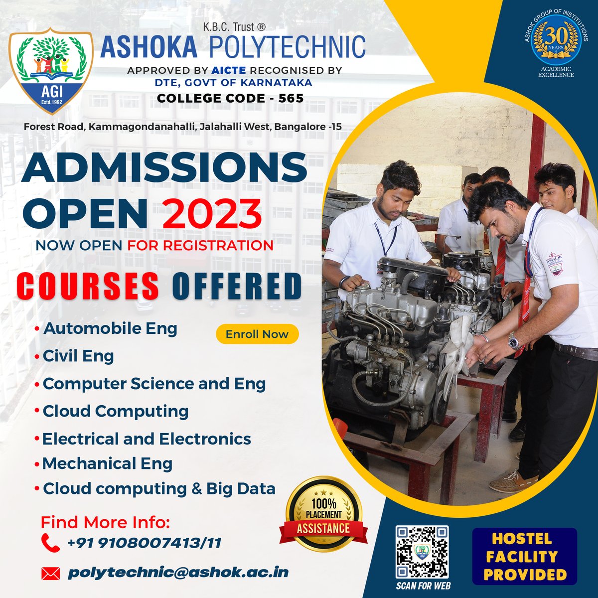 ashok_goi's tweet image. Admissions open 23-24
Enroll Now!!
#ashokpolytechnic
.
.
#ashok #ashokgroupofinstitutions #learn #safety #carefull #days