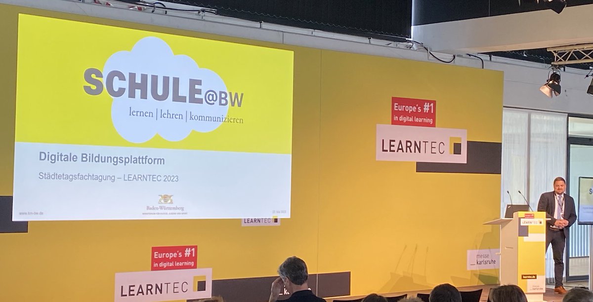 Infos zur Digitalen Bildungsplattform für #eduBW auf der #LearnTec:

URL: bw.schule

2FA für Lerhrende
Keine 2FA für Schülerinnen und Schüler 

System ursprünglich für Rheinland-Pfalz entwickelt

Schnittstelle zu ASV für den Daten-Import

1/x