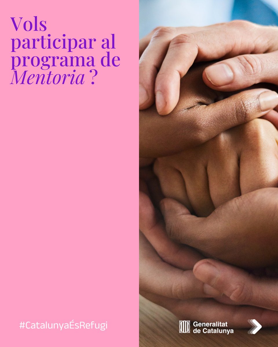 igualtatcat's tweet photo. 🔍 Cerquem persones #mentores!  

El Programa de #Mentoria afavoreix l'autonomia de les persones #refugiades i les acompanya per desenvolupar-se a la nova societat d'acollida. A #Catalunya ja som més de 1.300 persones mentores  

📲 https://t.co/BCFHl8cGyG    

#CatalunyaÉsRefugi https://t.co/nctA4YAz9z
