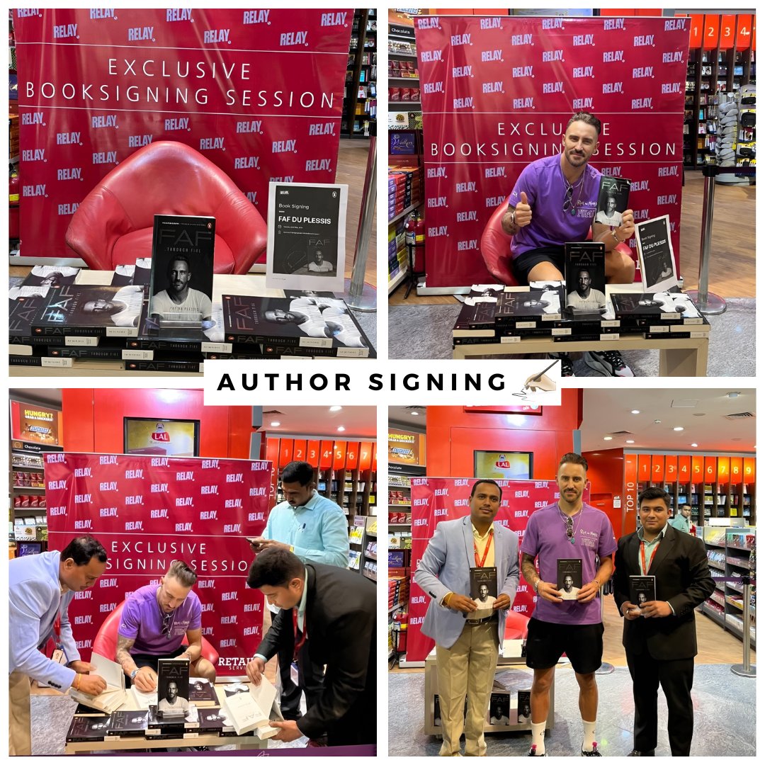 #relayauthorsigning by <a href="/faf1307/">Faf Du Plessis</a> at <a href="/RelayIndia/">RELAY India</a>  in
<a href="/BLRAirport/">BLR Airport</a> 
. #relayauthorsigning #bangalore #author #signing <a href="/PenguinIndia/">Penguin India</a> <a href="/faf1307/">Faf Du Plessis</a>