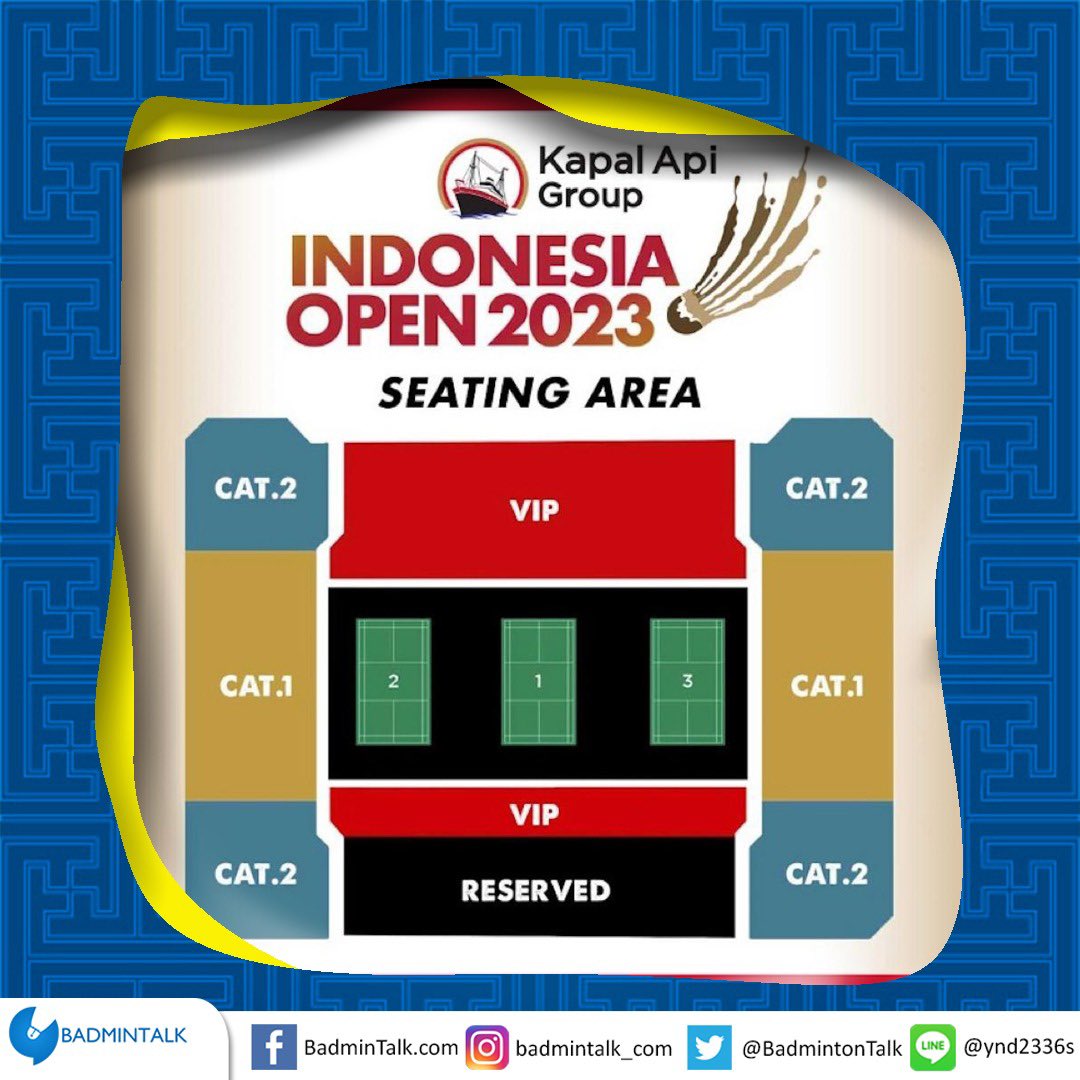BadmintonTalk's tweet photo. BREAKING: Admission Ticket Price for Kapal Api Group Indonesia Open 2023

#IndonesiaOpen2023 

Sales starts tomorrow 16:00 WIB at https://t.co/GJ7jrzMlg1 https://t.co/GplOfxLV7m