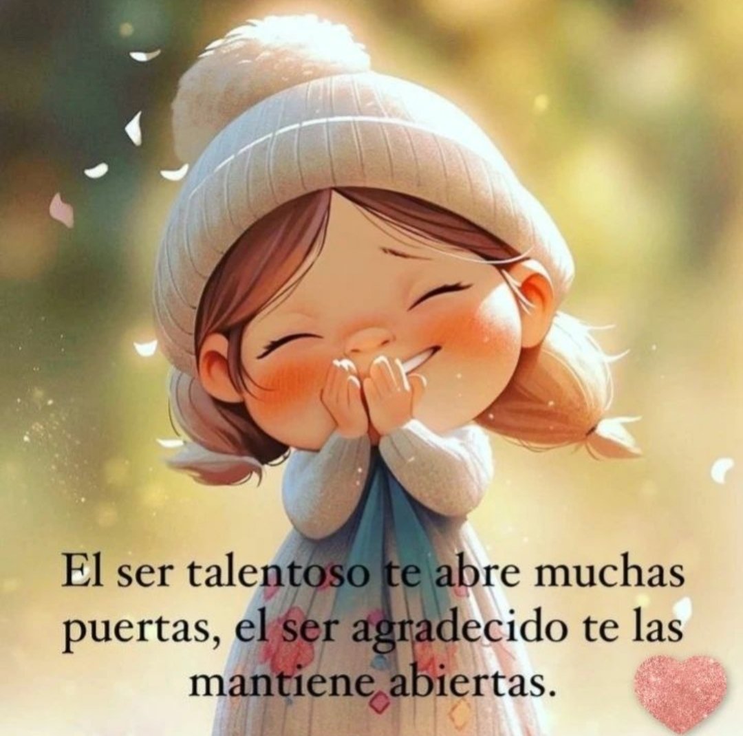 Buenos  días!!!!

Recuerda que cada vez que sonríes, se borra una tristeza y se ilumina una esperanza!!! 🩷🌷☀️🩷🌷☀️