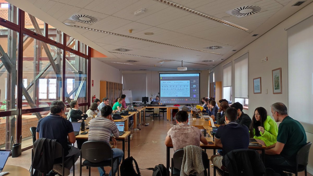 Predict6G's tweet photo. The #PREDICT6G meeting is in full swing 🤩!
We are using the first half of Day 1⃣ to review what we have achieved over the past months and to set the roadmap to achieve our goal ➡️To create a secure, modular, interoperable, and extensible deterministic #6G network.
📍@uc3m https://t.co/huIli0RBLa