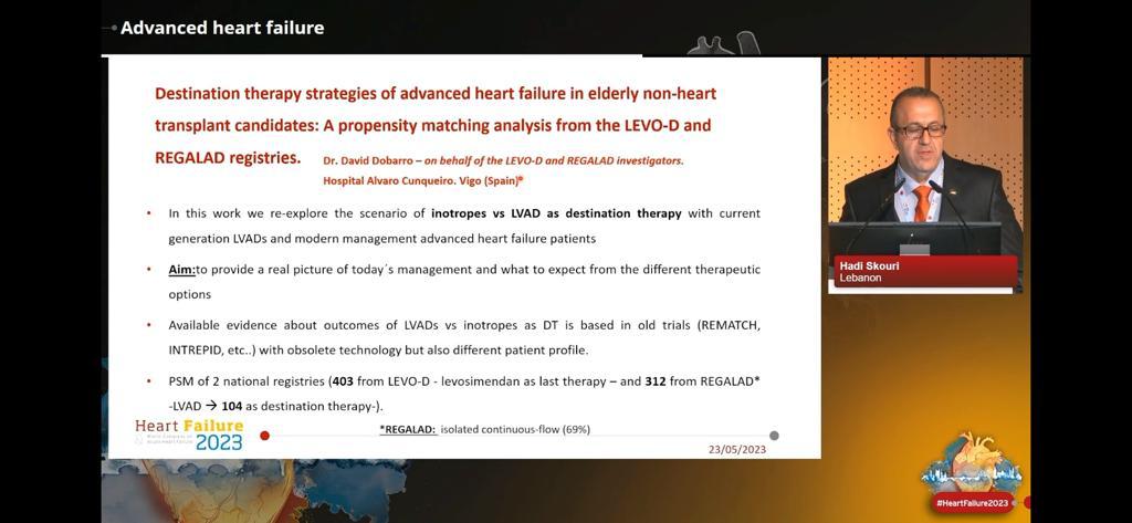 The LEVO-D vs REGALAD destination therapy analysis selected for the Highlights session of the #HeartFailure2023 A collaborative work of more than 30 hospitals and friends in Spain. So proud of you! @secardiologia @ICardiacaSEC @SOGACAR_