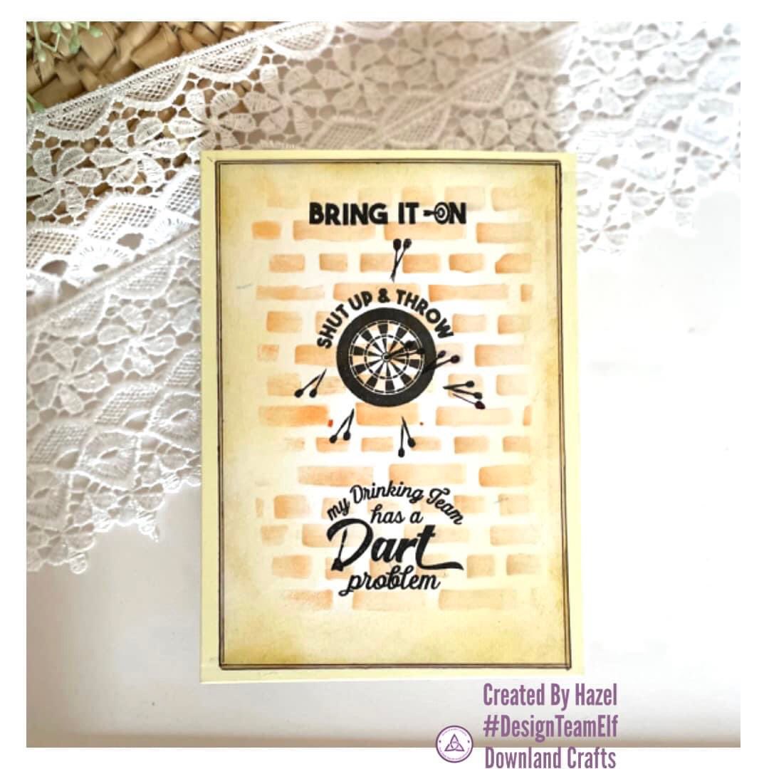 It’s Tuesday that means another gorgeous card from our fabulous design team elves. Today we have this beauty from elf Hazel using our Bullseye Gal stamp set. What will you make with yours! 🎯 #darts #designteam #downlandstamps #cardmaking #crafts #downlandcrafters #craftbizparty