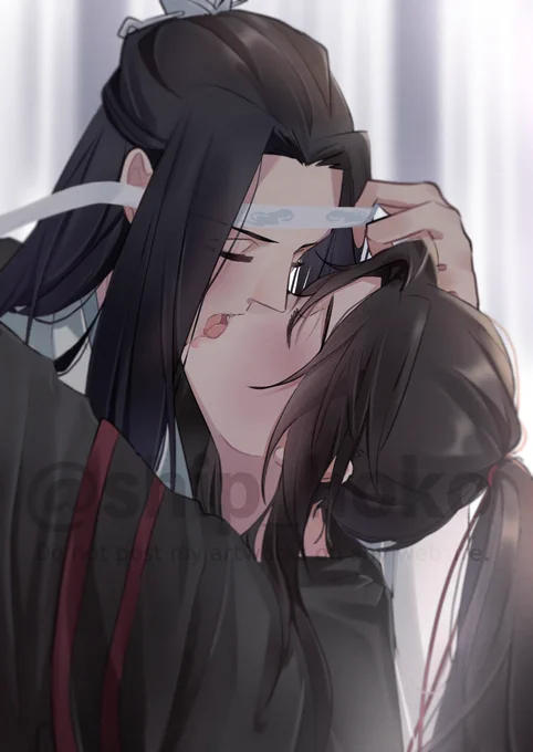 キスしてる忘羨、意外と描いてた!!再掲 #mdsz #魔道祖師 #忘羡
