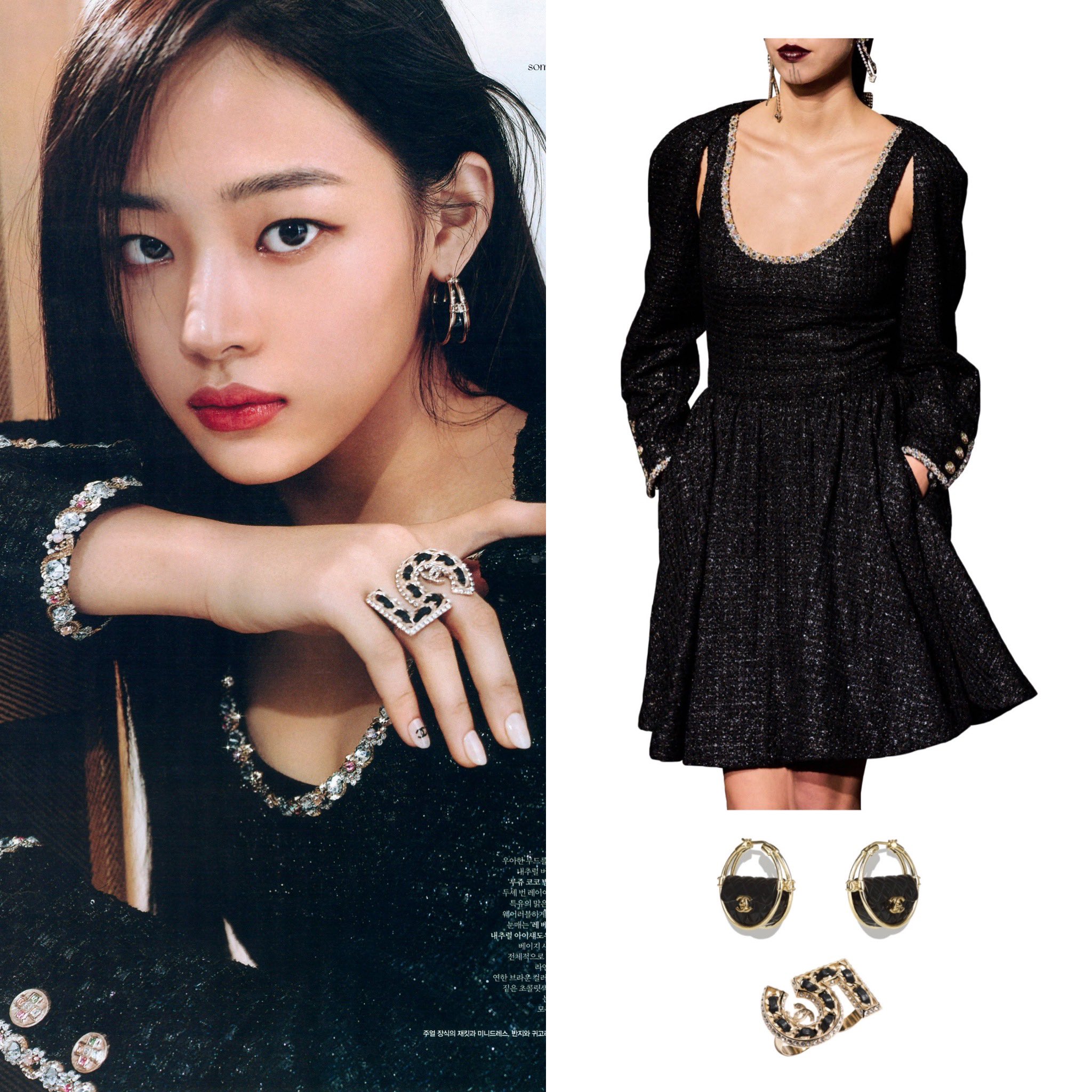 NewJeans Outfits on X: W Korea Chanel Spring-Summer 2023 Dress $10,200  Spring-Summer 2023 Bolero $6,350 Cruise 2022/23 Hoop Earrings $1,000 Spring-Summer  2023 Pre-Collection Ring $700 #NewJeans #뉴진스 #Minji #민지   / X