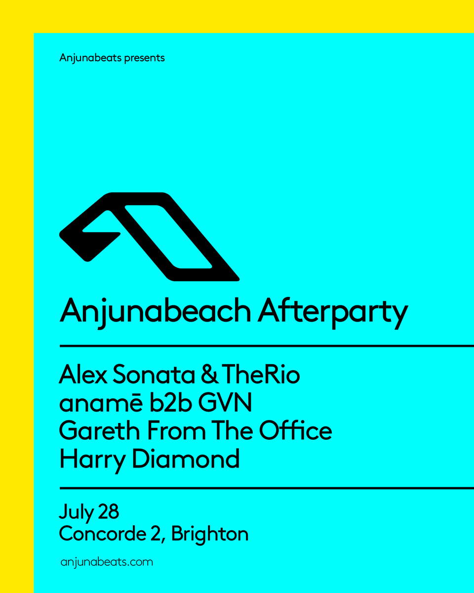 Joining us in Brighton for a very special Anjunabeach afterparty… @sonata_therio, @anamemusic, @gvnmusic, @GarethJonesFTO and Harry Diamond. Tickets🎟anjunabeats.co/brightonafterp…