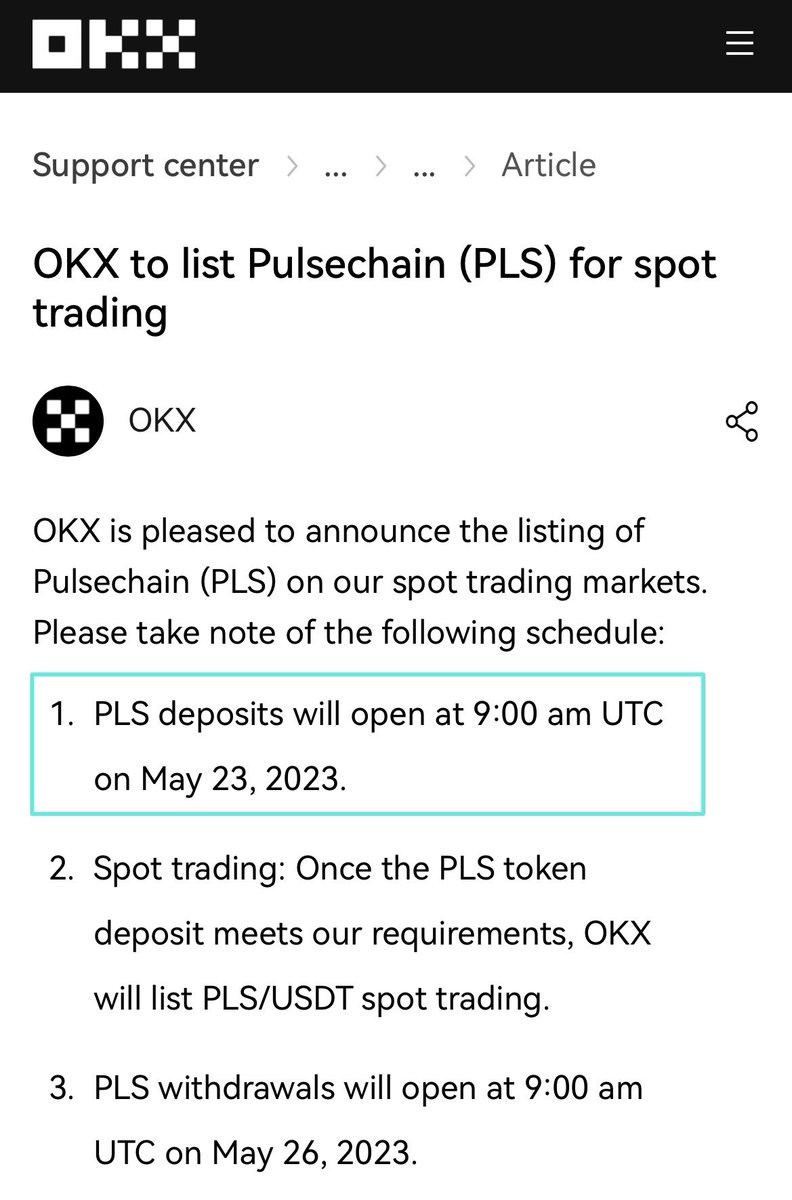 HviidHEX (@hviidhex) on Twitter photo BREAKING: $PLS was JUST listed on <a href="/okx/">OKX</a> 
The first ever exchange to list us 
This is HUGE for #PulseChain
$HEX BREAKING: $PLS was JUST listed on <a href="/okx/">OKX</a> 
The first ever exchange to list us 
This is HUGE for #PulseChain
$HEX