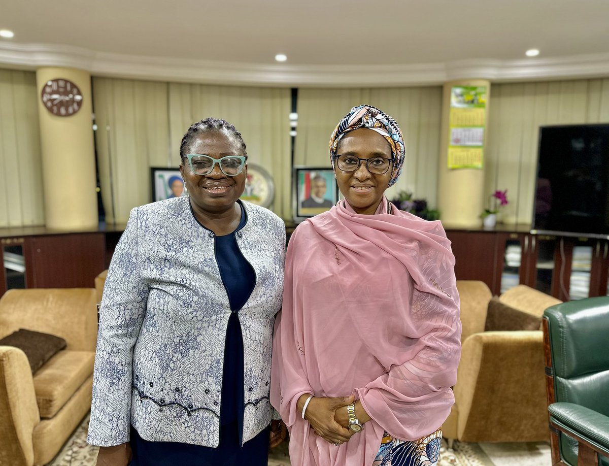 HM <a href="/FinMinNigeria/">Federal Ministry of Finance</a>, Mrs. Zainab Shamsuna Ahmed, <a href="/ZShamsuna/">Zainab Shamsuna Ahmed</a> has lauded the appointment of Dr Oluwatoyin Sakirat Madein, as the first female substantive Accountant-General of the Federation by President Muhammadu Buhari. She received the AGF in audience recently. #FinMinNigeria