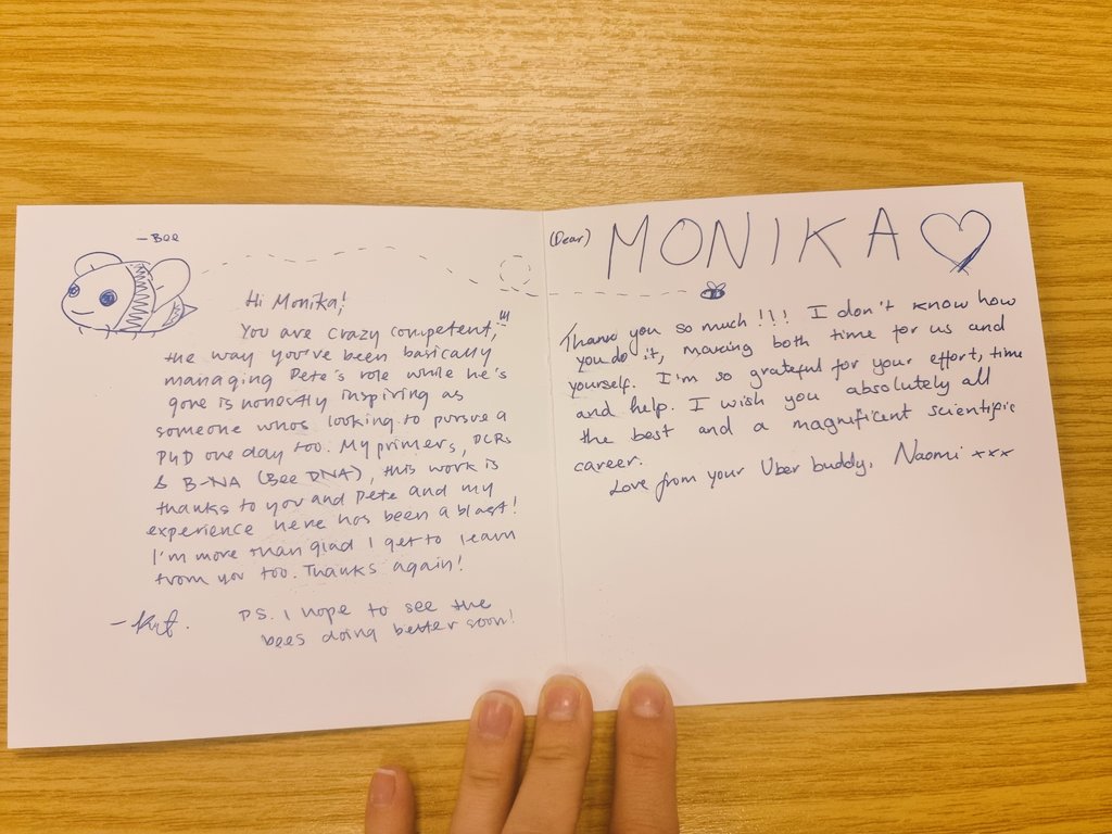 I got a cute card from 2 students today  😊