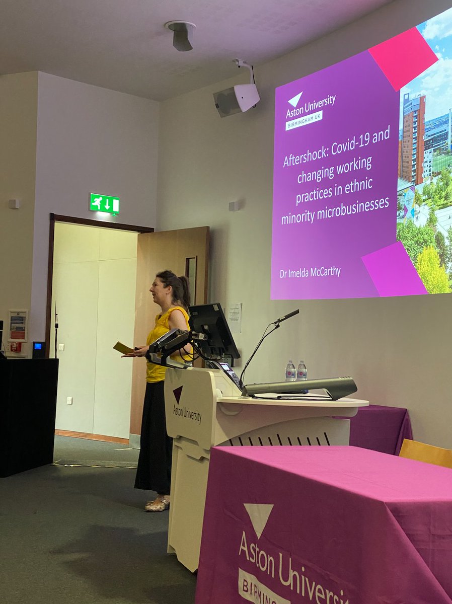 Session 1: Dr Imelda McCarthy is setting the scene sharing #research findings from the @MicroBizESRCproject! She will be exploring 'The Aftershock of Covid-19 &amp; Changing Practices in #Microbusinesses in the creative, catering &amp; retail sectors' 🥘🎼🛍️ 
 #Productivity