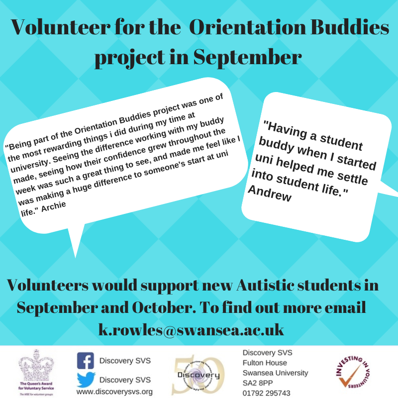 DiscoverySVS's tweet photo. Orientation Buddies Project
Do you want to learn new skills, gain experience and make a difference to the start of University for your fellow students?
Then volunteer with our Orientation Buddies project! 
Find out more and get an application form at https://t.co/SITORfZtpR https://t.co/yfW72pxOa2