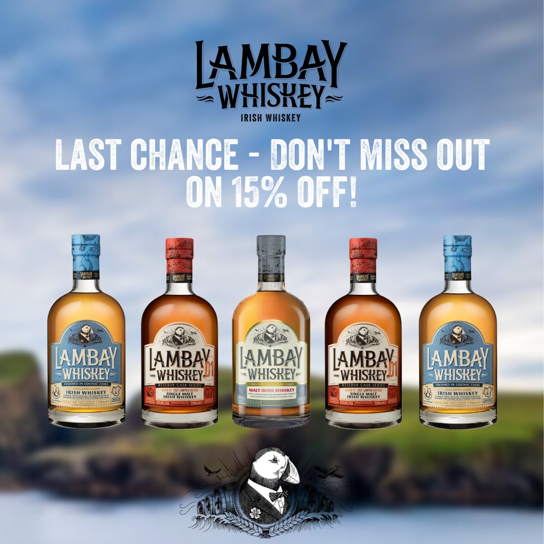 To celebrate World Whiskey Day, we are delighted to offer you an exclusive discount of 15% off our selection of Irish Whiskey: - Lambay Whiskey Malt Irish 🤍 - Small Batch Blend 💙 - Single Malt Reserve Cask❤️ To shop our range: shop.lambaywhiskey.com/collections/al… ✨