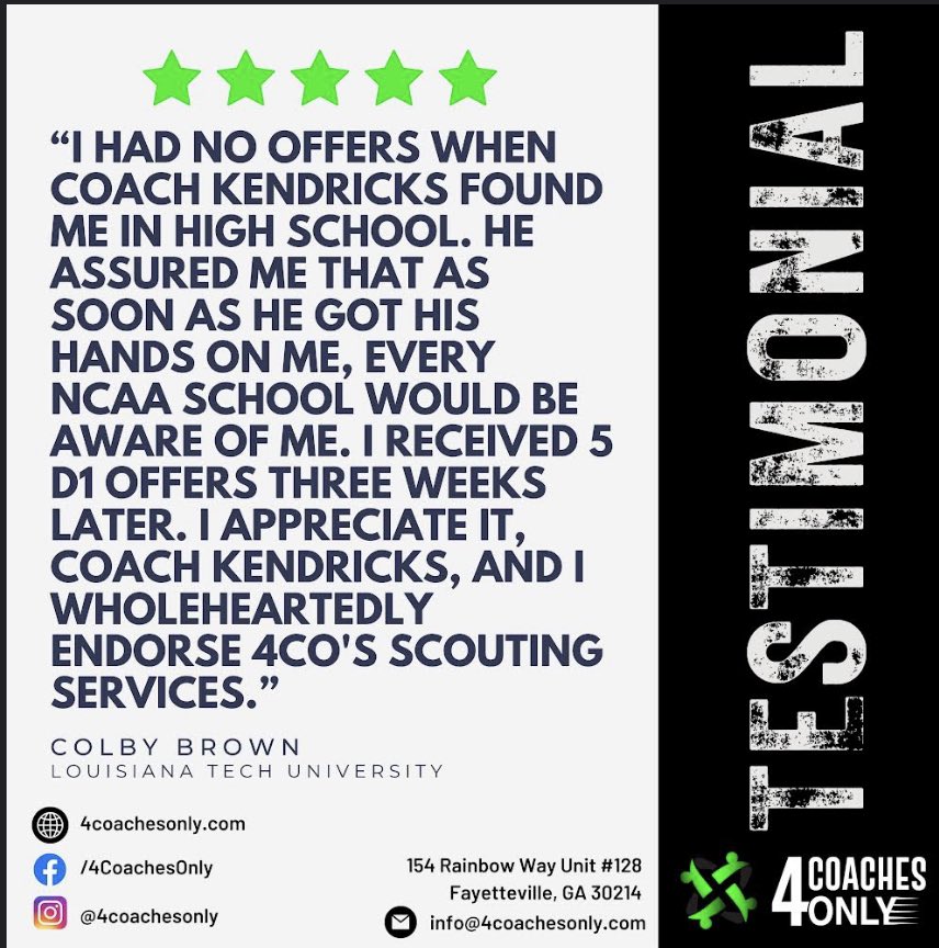 Testimonial Tuesday #4CoachesOnly #4CoachesOnlyServices #4CoachesOnlyScoutingServices #SportsScouting #AthleteRecruitment #TalentIdentification #CollegeRecruiting #ScoutingNetwork #ProAthleteScouting #ScoutingReport #PlayerEvaluation #ScoutLife #SportsTalentIdentification