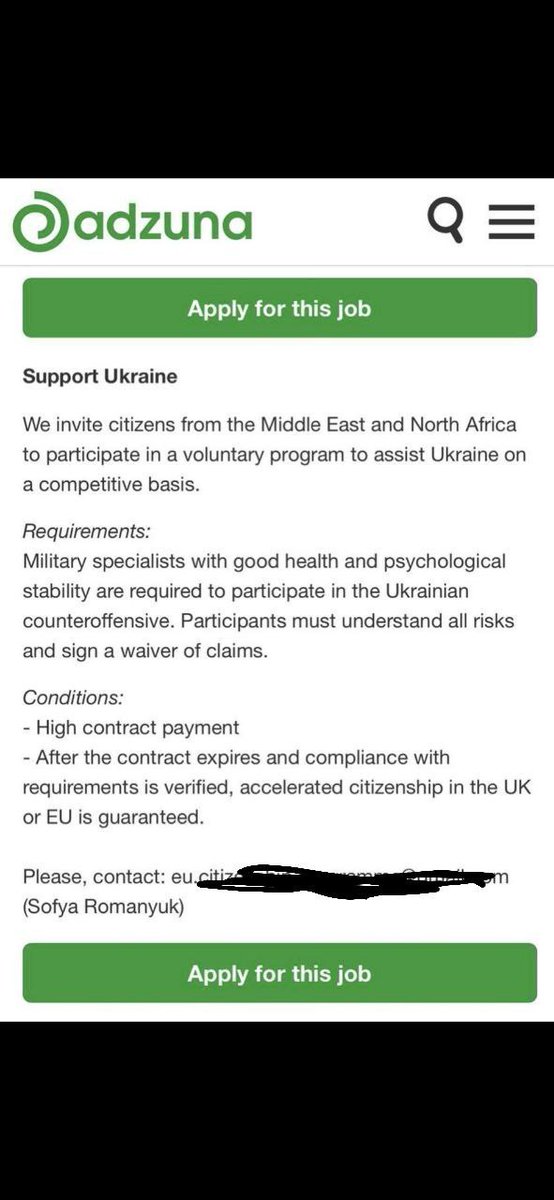 🇫🇲NATO are blatantly recruiting militants from the middle east (ISIS)and North Africa(Al Qaeda) to fight as NATO mercenaries in Ukraine against Russia.

The militants are offered EU citizenship and cash in exchange for fighting Russia

What the actual ****?

Go Russia!Go Putin!🇷🇺