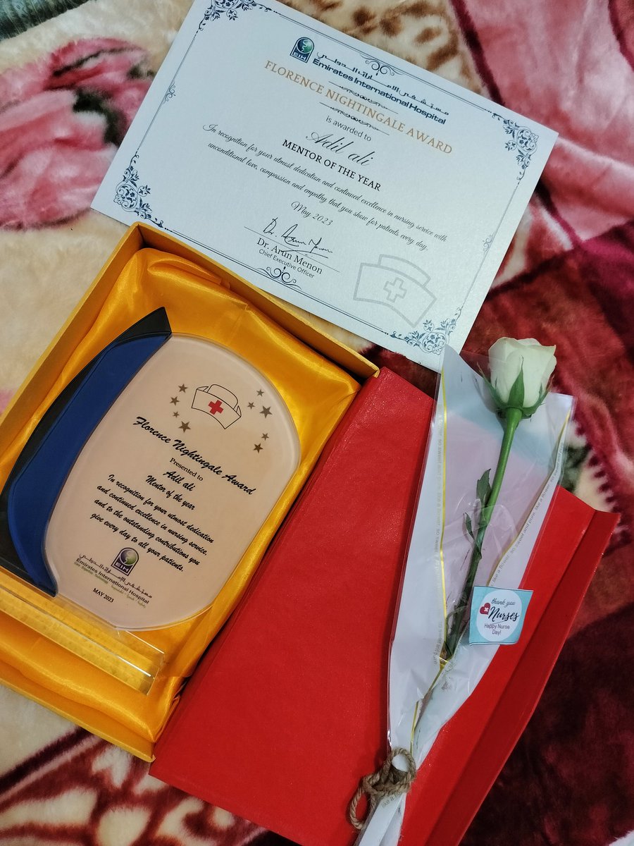 Thank you for this award, it will be  reminder to keep pushing and striving  for greatness. Really as a Registered Nurse so proud to be part of EMIRATES INTERNATIONAL HOSPITAL AL-AIN (UAE) that celebrates excellence and hard work
#nursesday 
#happynurseday