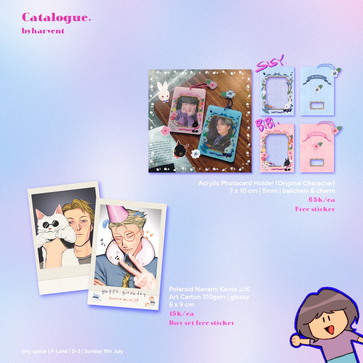 byharvent's tweet image. ⚡️RTs are appreciated ⚡️

byharvent goes to P-Land!

🛒 PO period: 23 May - 5 Jun
⏰ Pick up on Sunday, 9th July
🎪 Booth D3 (tiny space)
📦 Shipping after event

Items will also be ready stock for OTS purchase!

🔗PO: bit.ly/byharvent

#PLANDVol2_Fanshop #PLANDVol2