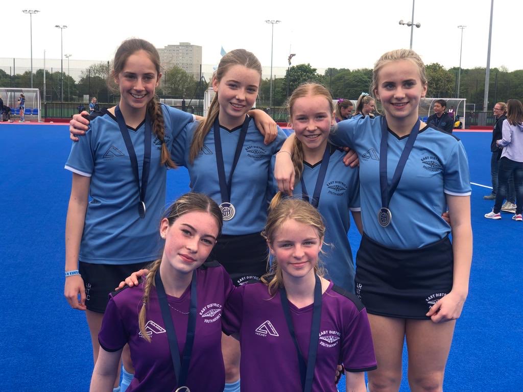 Congratulations to East U14 Sky and East U14 Purple teams for a wonderful day of hockey at the Inter-district tournament at Peffermill on 20 May. Our representatives were Larissa, Ava, Evie and Niamh from S2, Freya and Ellie from S1 ❤️💙🩵💜🏑