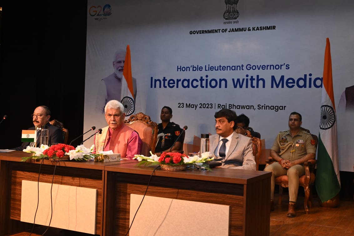 OfficeOfLGJandK's tweet photo. 3rd Tourism Working Group Meeting in Srinagar is the biggest gathering of foreign delegates so far. 57 delegates from 27 countries are participating in the G20 meeting at Srinagar and it is reflection of India’s strength and our ancient values of ‘Vasudhaiva Kutumbakam’. @g20org https://t.co/ARgYhRpBaA