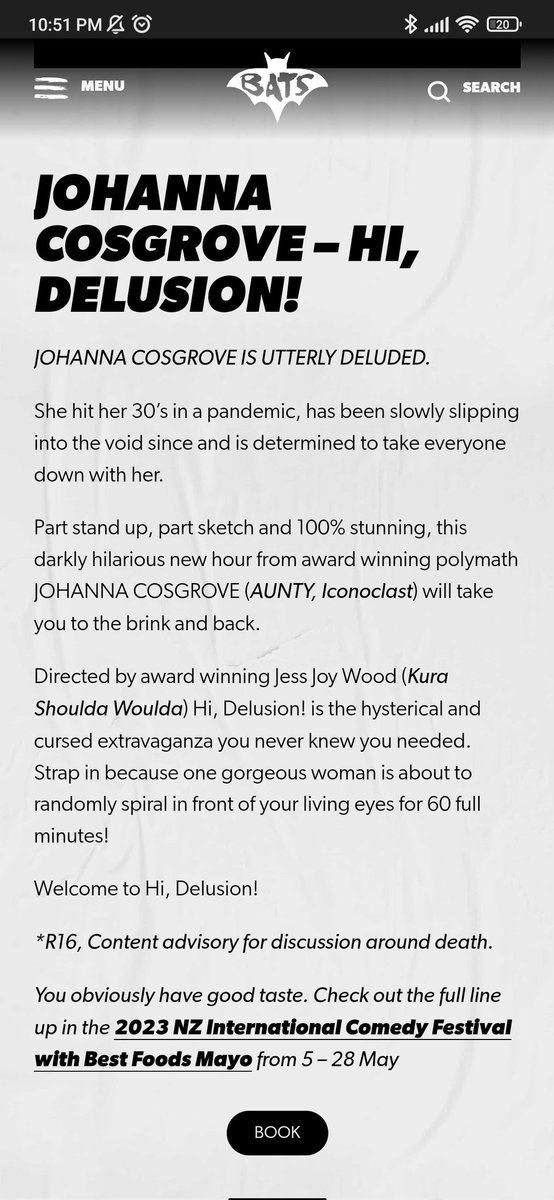 HIGHLY recommend this show at <a href="/BATS_Theatre/">BATS Theatre</a> on this week, go see it! I laughed and laughed. bats.co.nz/whats-on/hi-de…