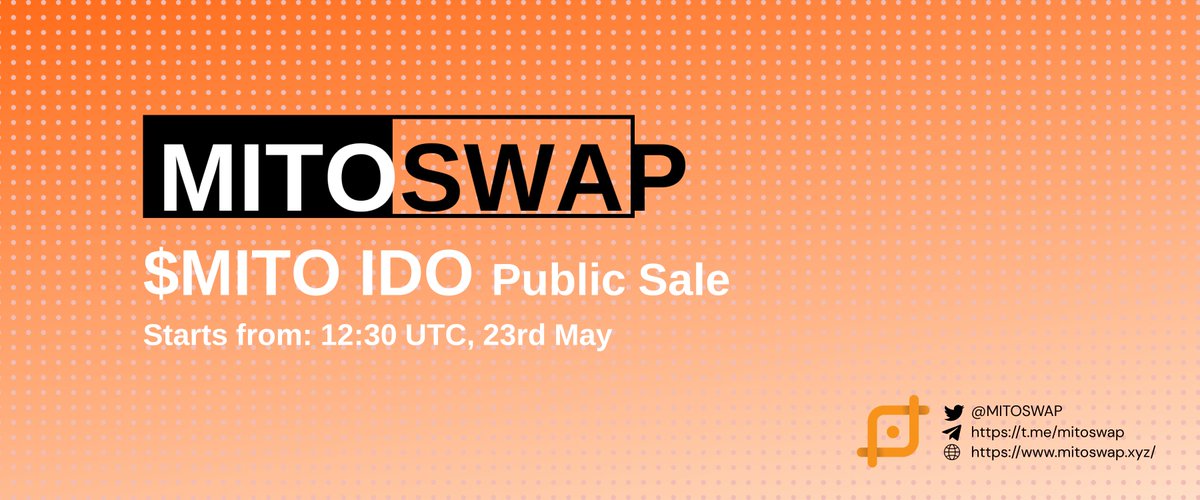 $MITO IDO public round is LIVE!🔥🔥
ido.mitoswap.xyz
👆
Connecting your <a href="/unisat_wallet/">UniSat - wallet, explorer & extension for bitcoin.</a> to reveal your invitation code💥

LFG🚀🚀🚀

#BRC20 #Bitcoin #Ordinals #IDO